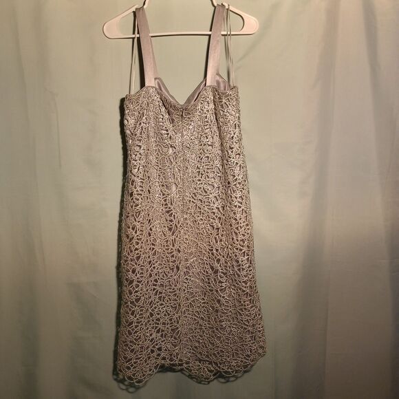 Elegant Lace Cocktail Dress – Sleeveless Mauve Overlay Party Dress - Picture 2 of 4